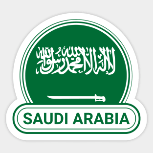 Saudi Arabia Country Badge - Saudi Arabia Flag Sticker